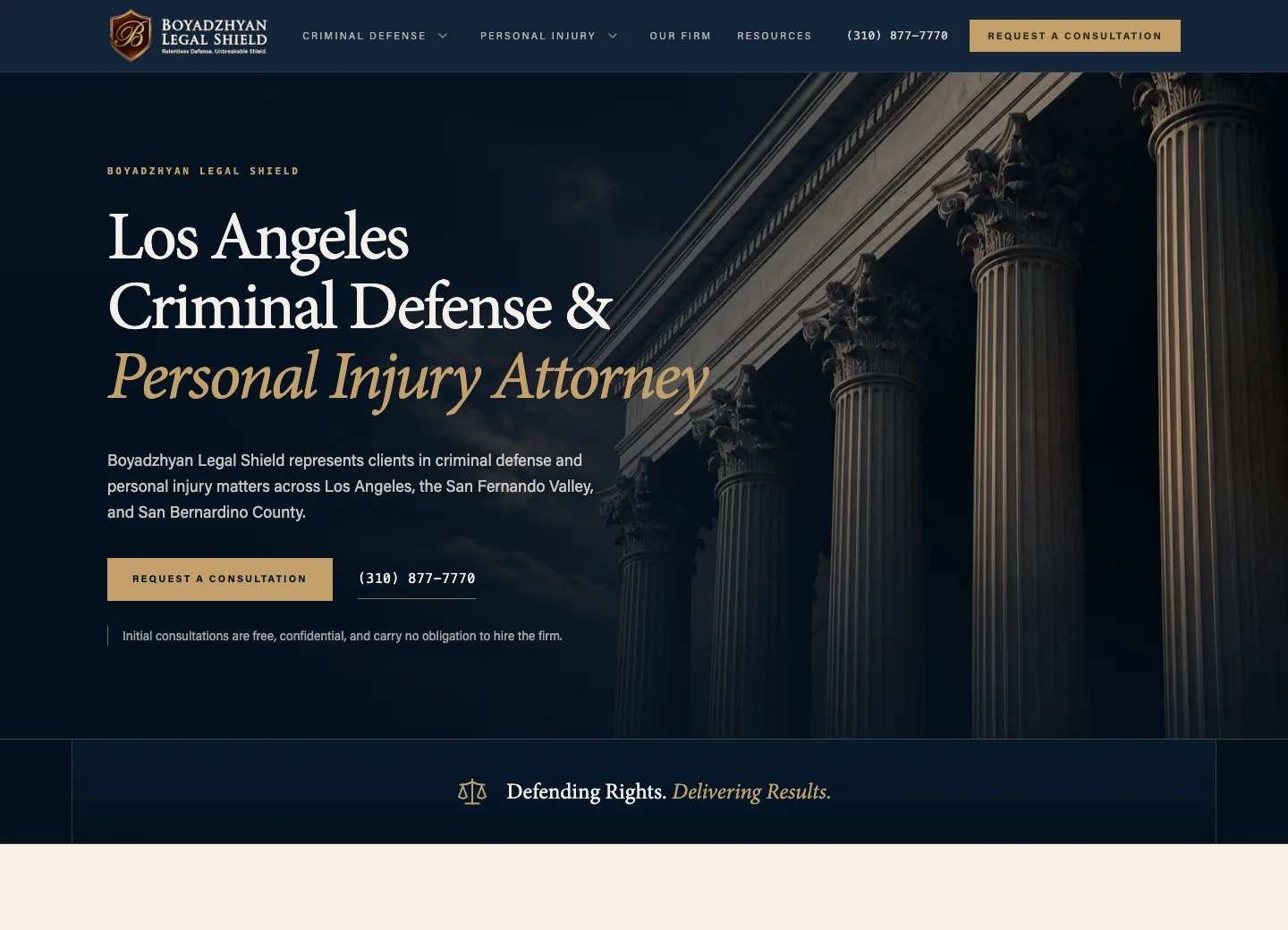 Boyadzhyan Legal Shield homepage