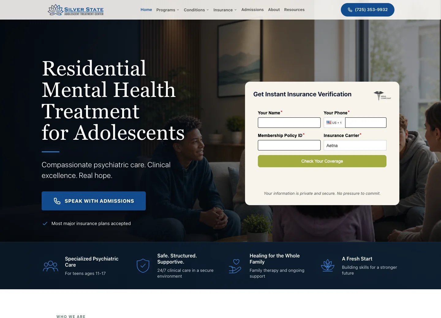 Silver State Adolescent Treatment homepage